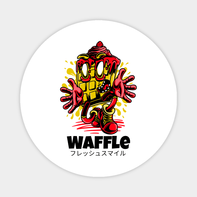 Waffle Strawberry Sauce Scary Magnet by BradleyHeal